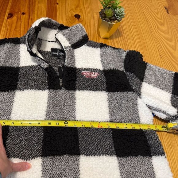 NWT Boxercraft Mississippi State Bulldogs Buffalo Plaid Sherpa 1/4 Zip SIZE LRG - Picture 5 of 8